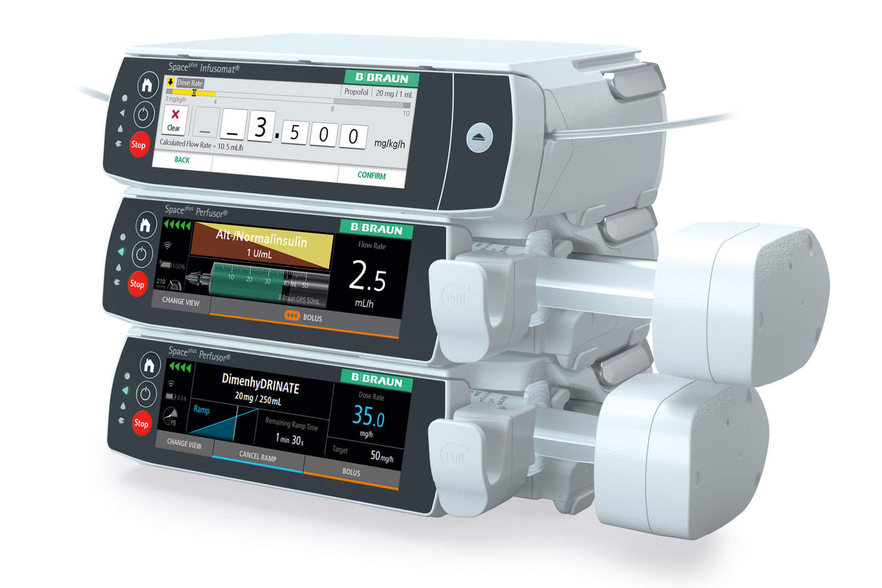 3 Spaceplus Pumpen übereinander